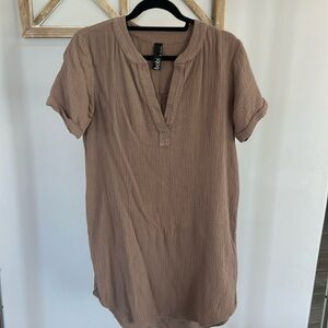 Brown Bobi gauze summer dress